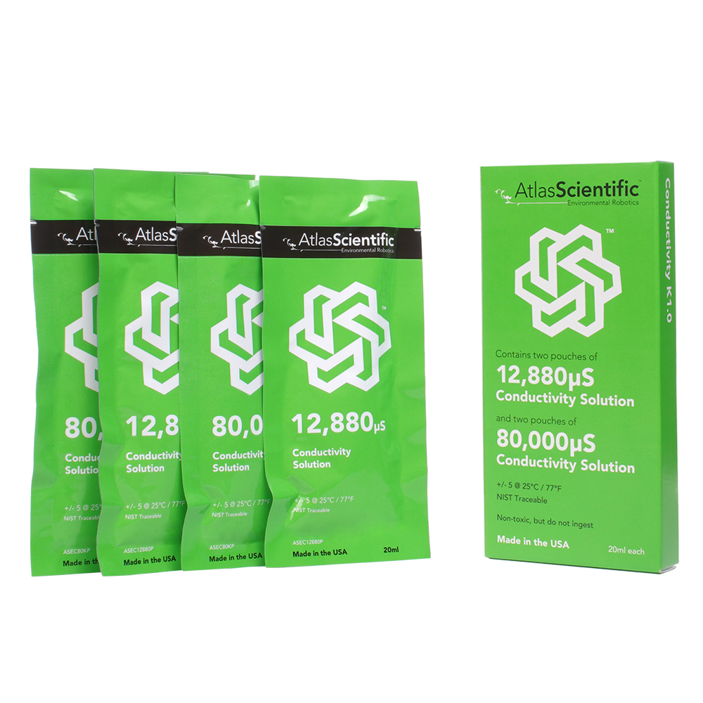 Conductivity Calibration K 1.0 Set (4 pouches) | Atlas Scientific